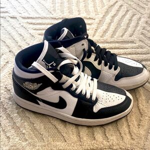Nike Women Split Air Jordan Black and White High-Top Sneakers